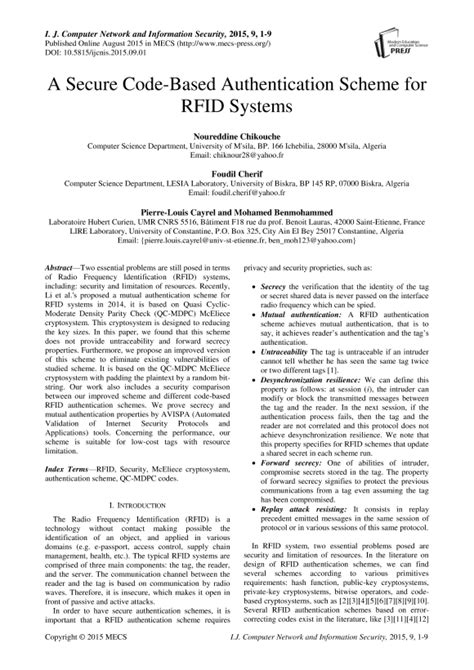 a secure authentication scheme for rfid systems|A Secure Authentication Scheme for RFID Systems☆.